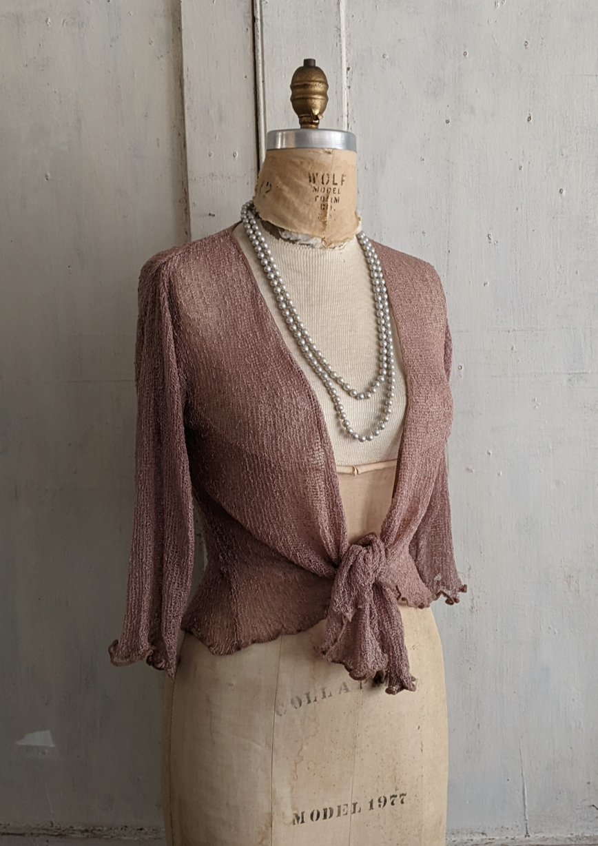 3/4 Sleeve Shrug w/ Ruffled Bottom