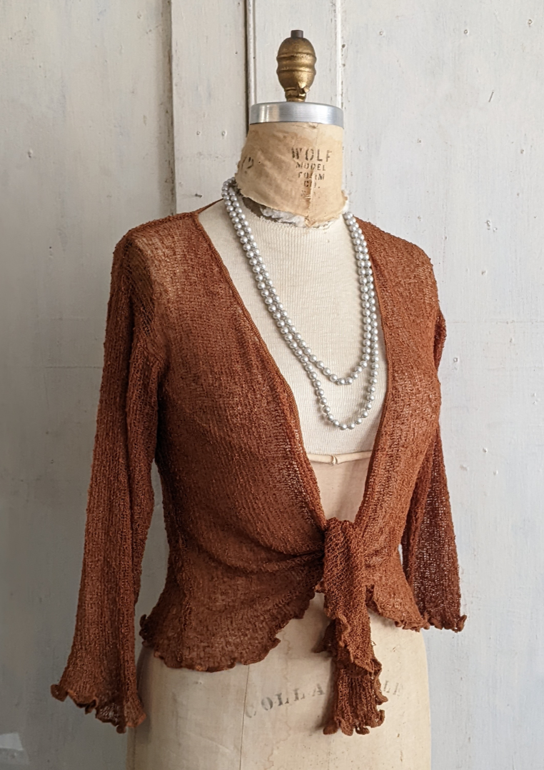 3/4 Sleeve Shrug w/ Ruffled Bottom