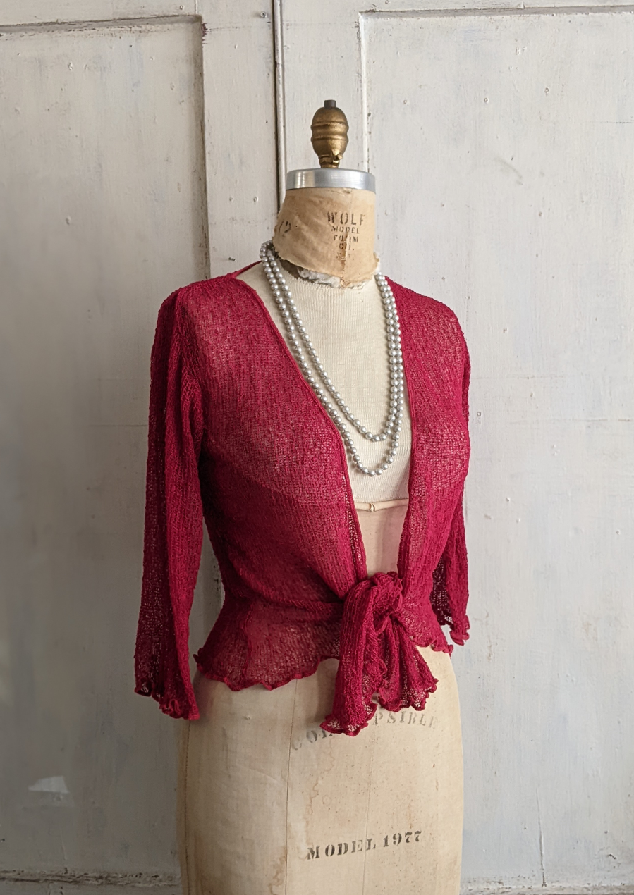 3/4 Sleeve Shrug w/ Ruffled Bottom