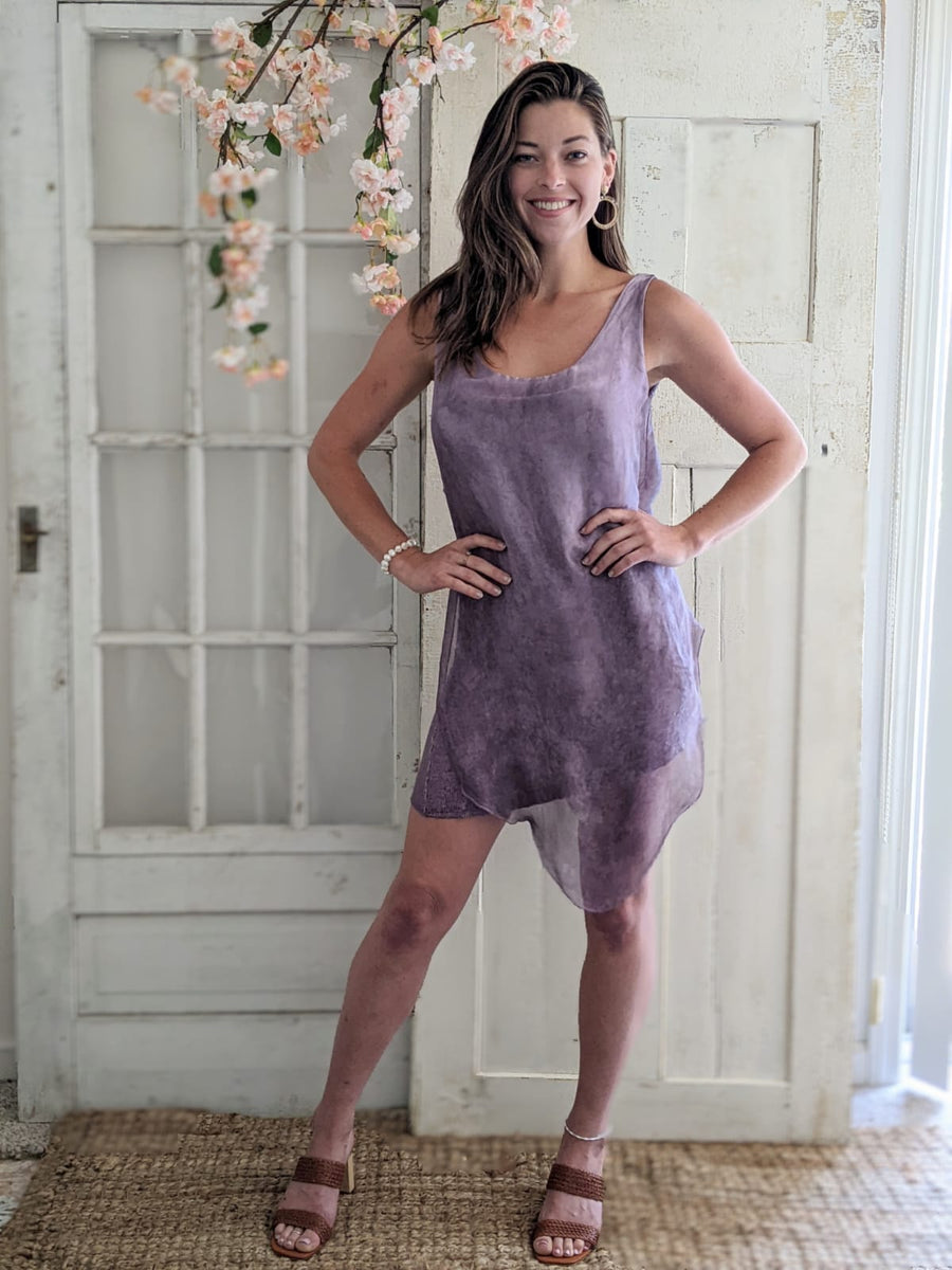 Silk Dress w/ Sequin Bottom