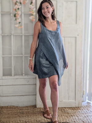 Silk Dress w/ Sequin Bottom