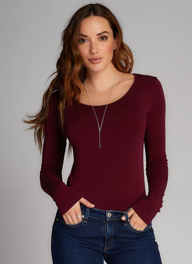 Bamboo Long Sleeve Scoop Neck Top