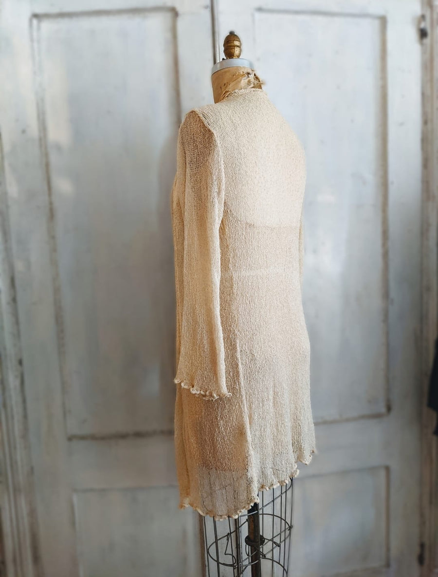 Long Ruffled Hem Cardigan