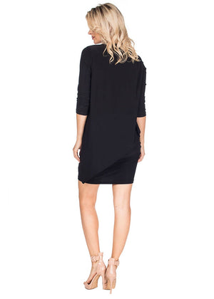 Asymmetrical 3/4 Sleeve Dress