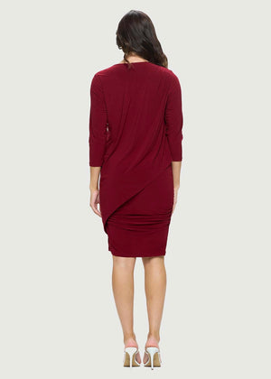 Asymmetrical 3/4 Sleeve Dress