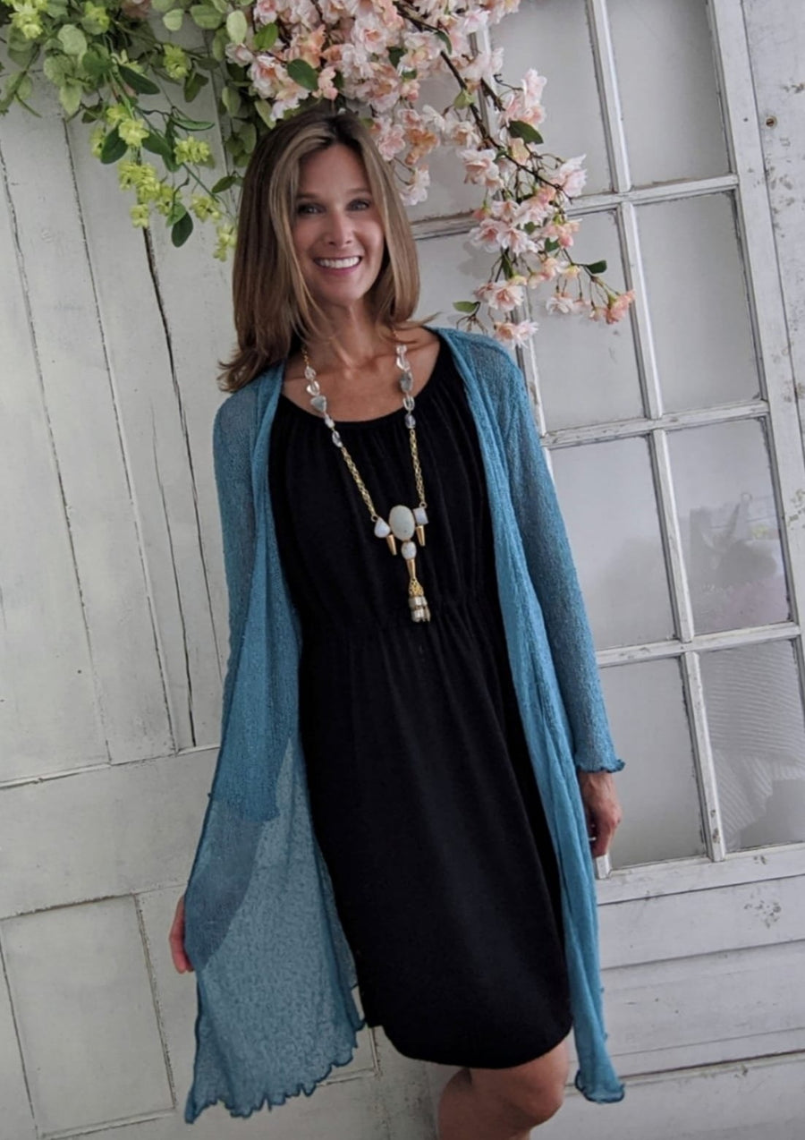 Long Ruffled Hem Cardigan
