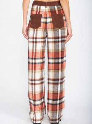 Plaid Wide Leg Pants