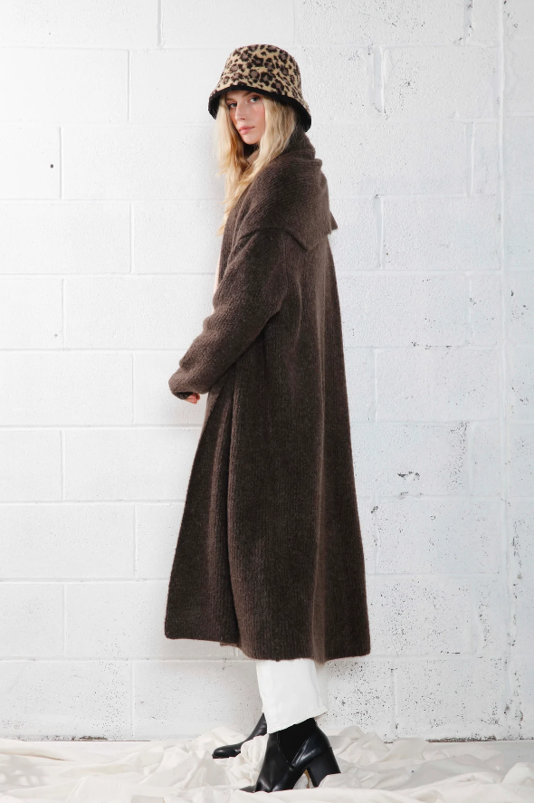 Wide Shawl Collar Cardigan